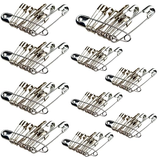 INDRICO Safety Pins for Women, Metallic (Pack of 100)
