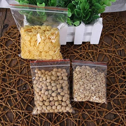Bigpalycoan Resealable Transparent Zip Lock Pouch Bags Packing Pouch – 7x10 Inch, 1Kg Capacity – Airtight Plastic Zipper Bags for Food, Fruits, Grains, Storage – Pack of 100