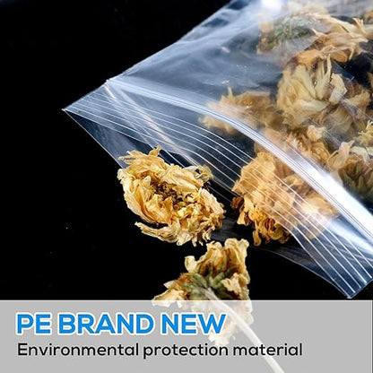 INDRICO Zip Lock Pouch Bags for Reusable Self-Seal Storage Transparent (12X16 Inch (50 PCS))